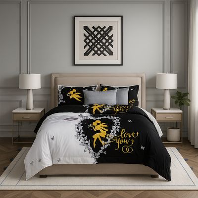 Imagen 2 del producto Set de sábanas Queen 2 plazas diseño Love You modelo 641