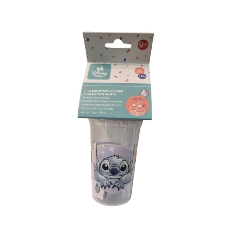 GENERICO - Vaso Stitch Con Bombilla Flexible 295ml Stitch