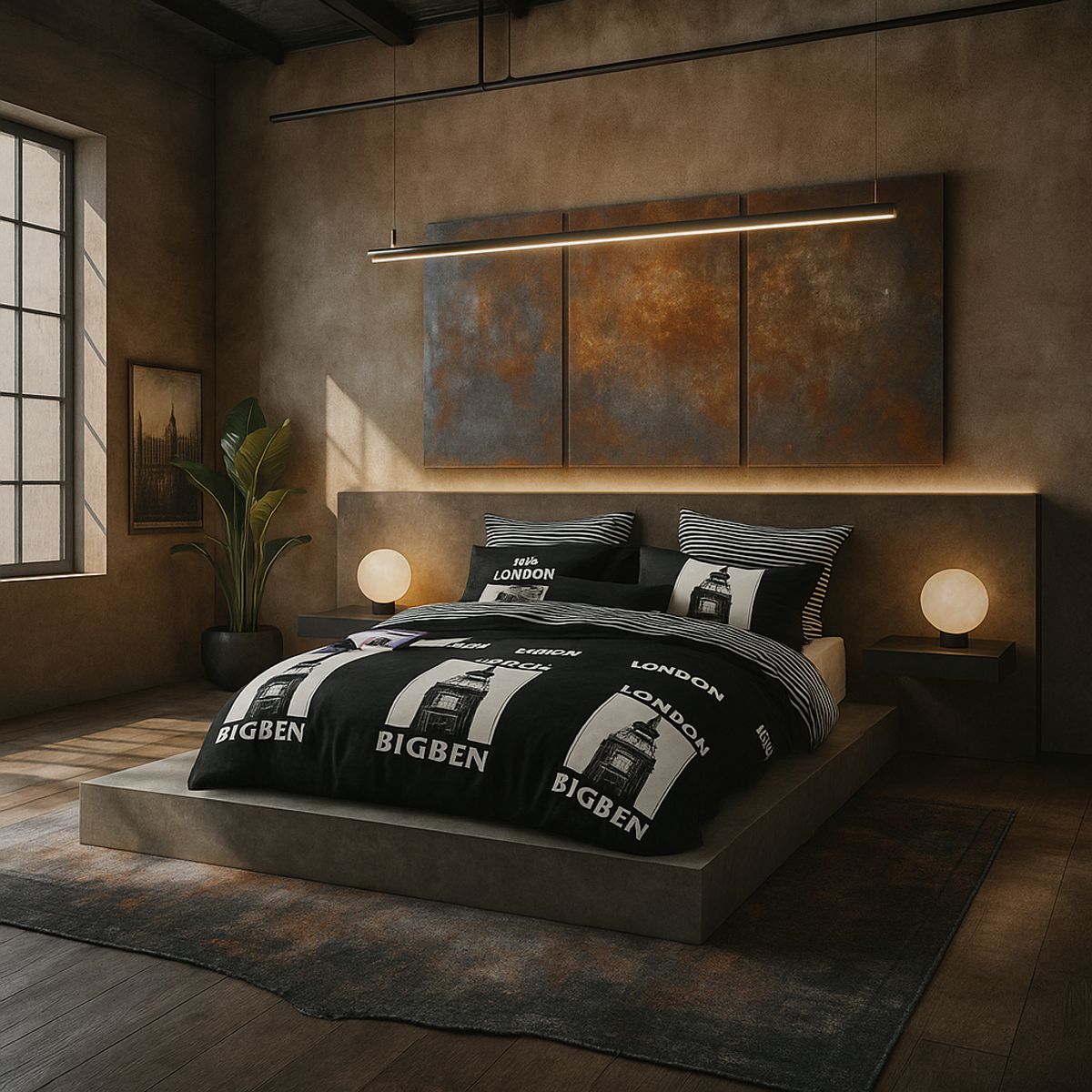 ARMONIA - Ropa de cama Queen 2 plazas diseño London Big Ben modelo 628