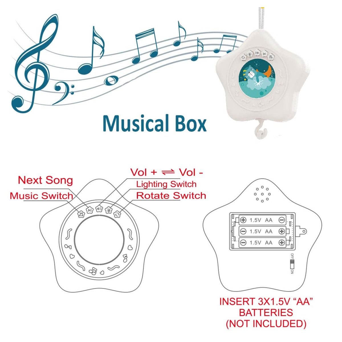 GENERICO - Juguete Movil Sonajero Divertido Infantil Con Luz Y Sonido