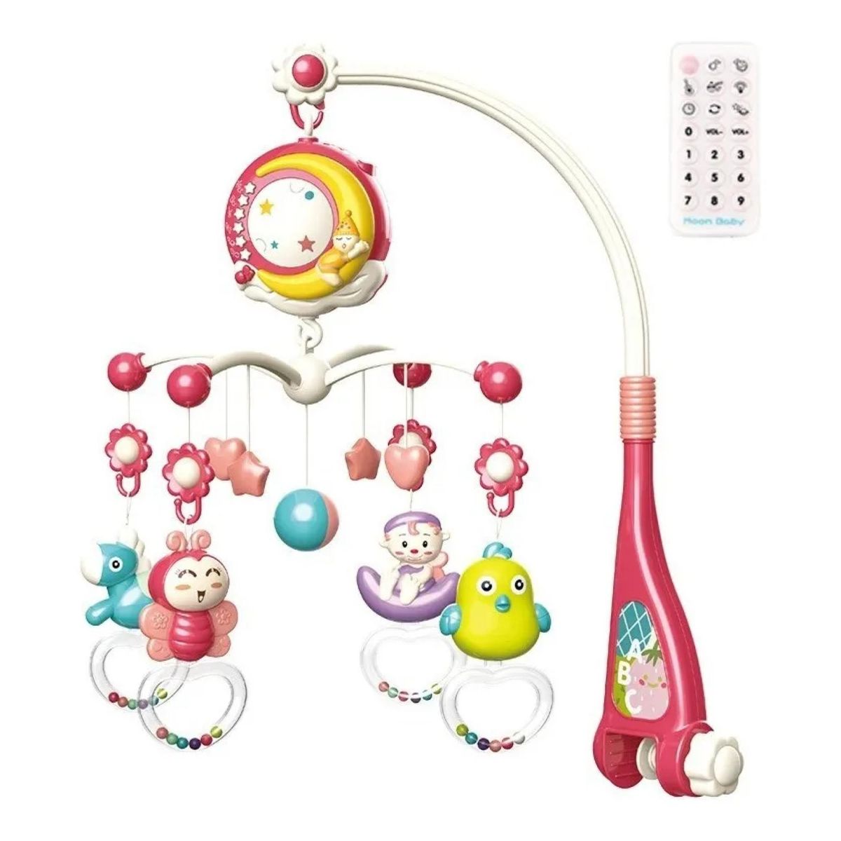 GENERICO - Juguete Movil Sonajero Infantil Luz Y Sonido Animales Rosado