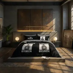 ARMONIA - Juego de cama 2 plazas Queen diseño London Big Ben modelo 628