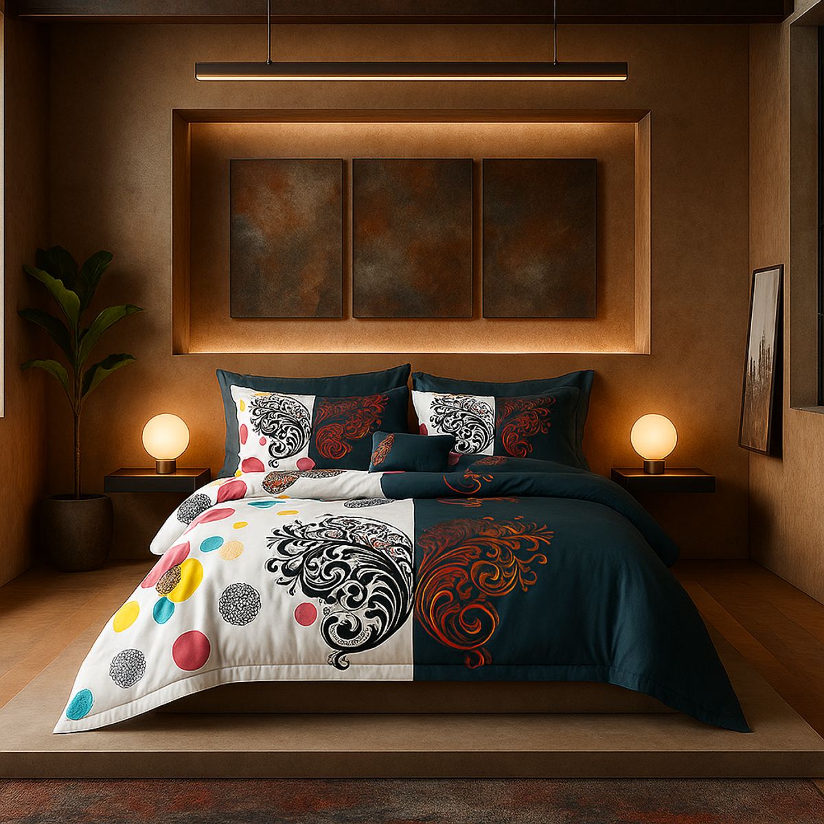 ARMONIA - Ropa de cama Queen 2 plazas diseño Trival Mariposa modelo 632