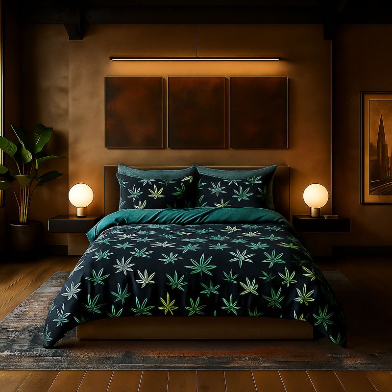 ARMONIA - Juego de sábanas cama Queen de 2 plazas diseño Canavis modelo 643