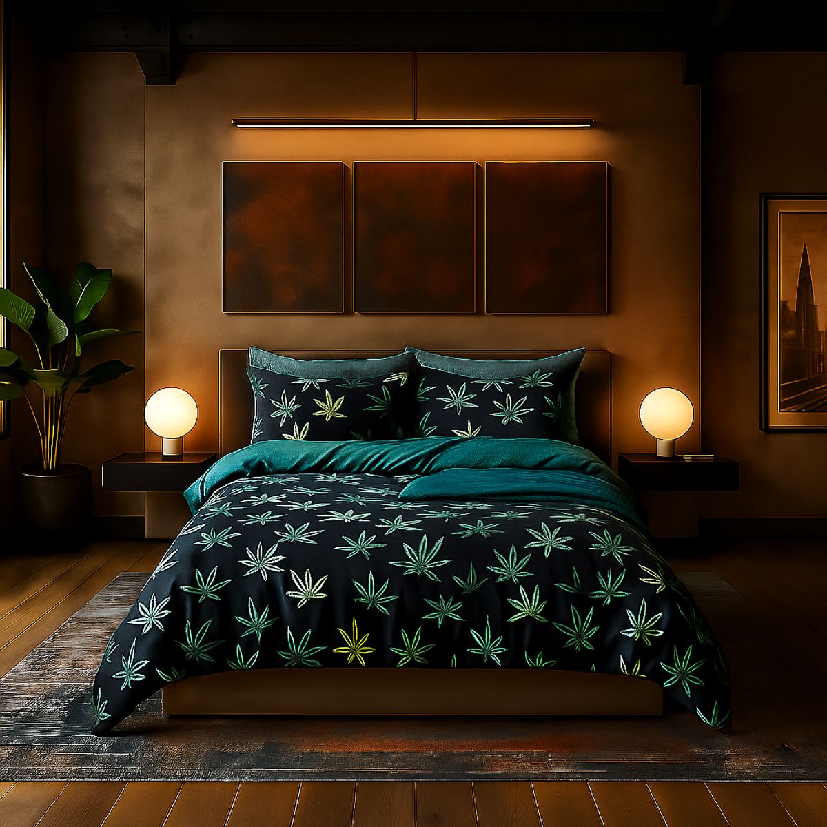 ARMONIA - Juego sabanas cama Queen de 2 plazas diseño Canavis modelo 643