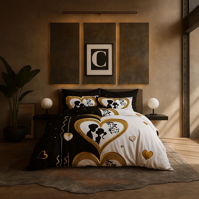 ARMONIA - Ropa de cama cama King de 25 plazas diseño Queen Celebración 621