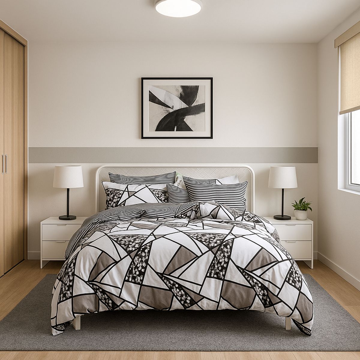 ARMONIA - Juego sabanas King 25 plazas diseño Queen Mosaico modelo 622