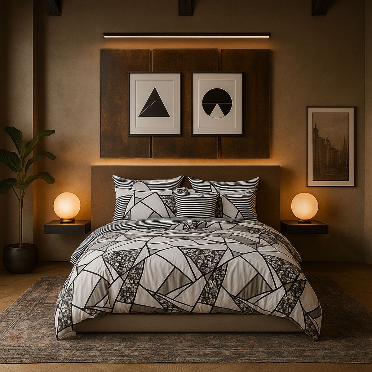 ARMONIA - Juego de sábanas King para cama de 25 plazas diseño Queen Mosaico 622