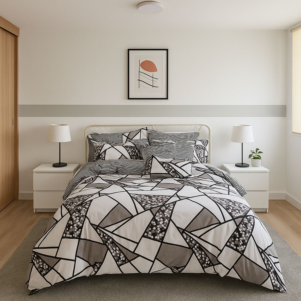 ARMONIA - Juego de sábanas King para cama de 25 plazas diseño Queen Mosaico 622