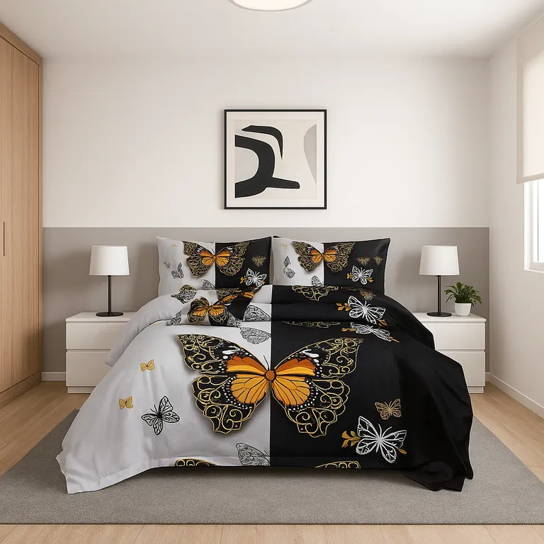 ARMONIA Juego sabanas King 25 plazas diseño Queen Mariposas modelo 639