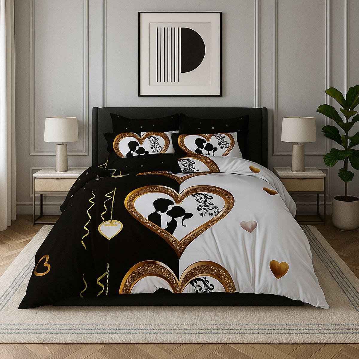 ARMONIA - Set de sábanas King 25 plazas diseño Queen Celebración modelo 621