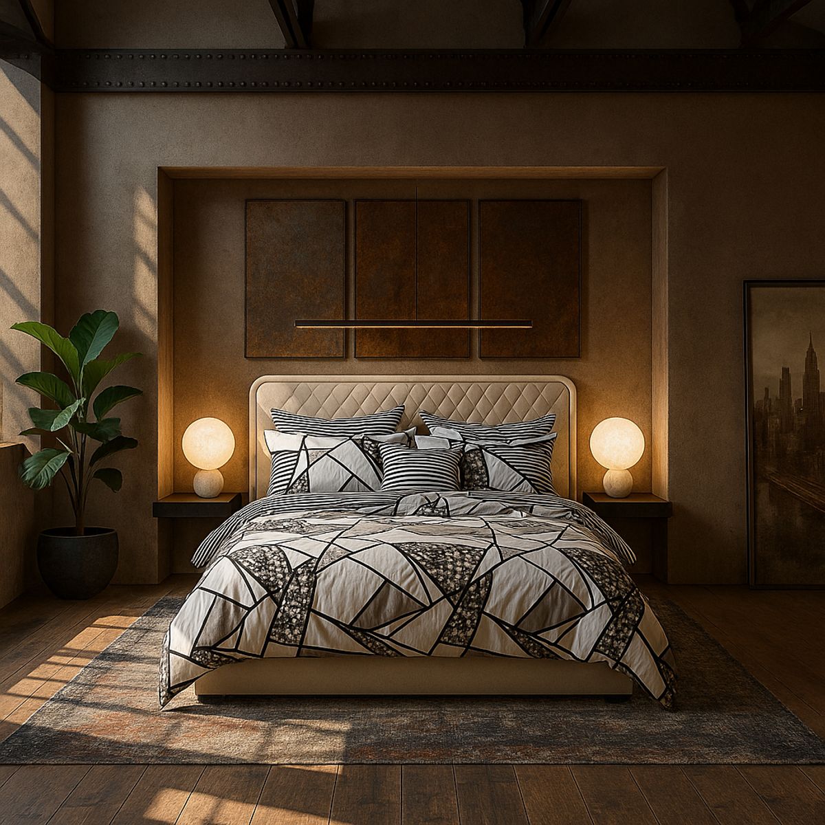 ARMONIA - Juego de cama 25 plazas King diseño Queen Mosaico modelo 622