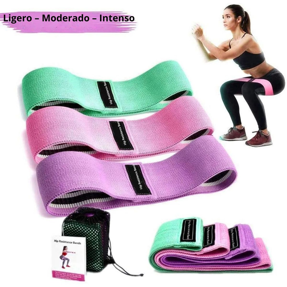 MOVI - BANDAS ELASTICAS ANTIDESLIZANTES PIERNAS Y GLUTEOS