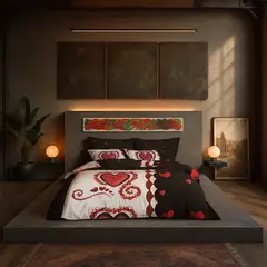 ARMONIA - Set de sábanas 25 plazas King diseño Queen Corazón modelo 637