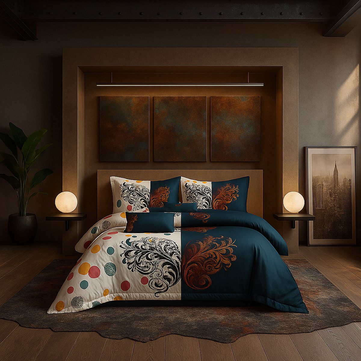 ARMONIA - Juego de sábanas cama Queen de 2 plazas diseño Trival Mariposa 632