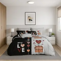 ARMONIA - Juego sabanas King 25 plazas diseño My Love modelo 638