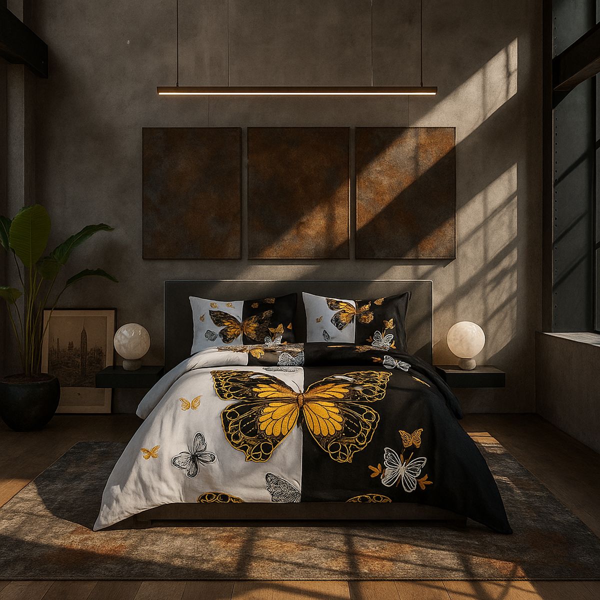 ARMONIA - Ropa de cama King 25 plazas diseño Queen Mariposas modelo 639