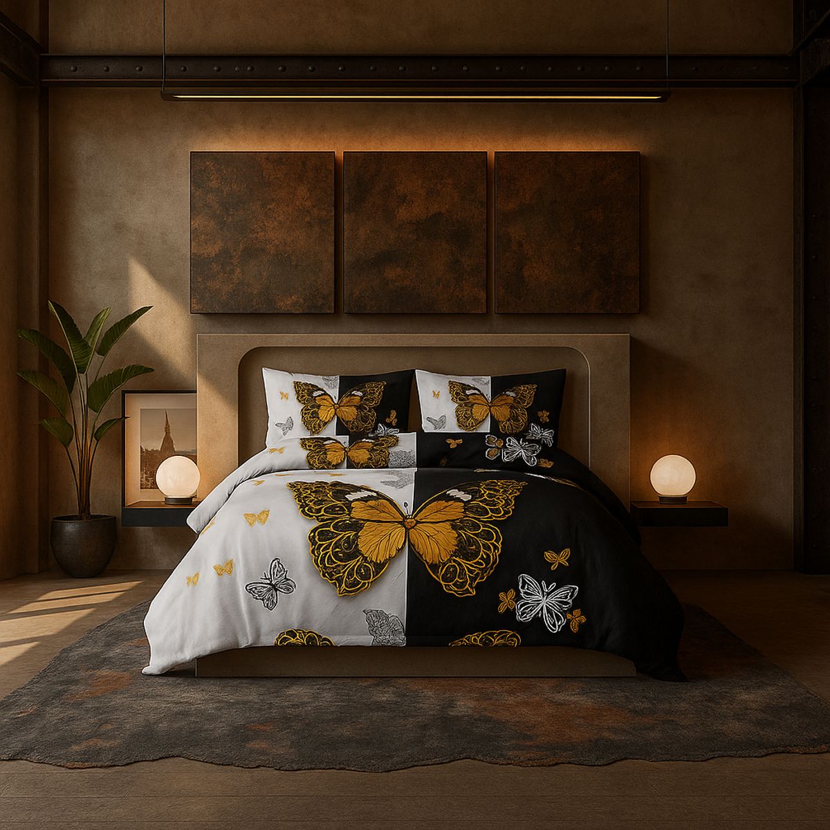 ARMONIA - Juego sabanas cama King de 25 plazas diseño Queen Mariposas 639