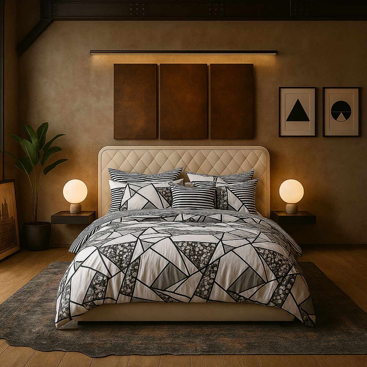 ARMONIA - Ropa de cama cama King de 25 plazas diseño Queen Mosaico modelo 622