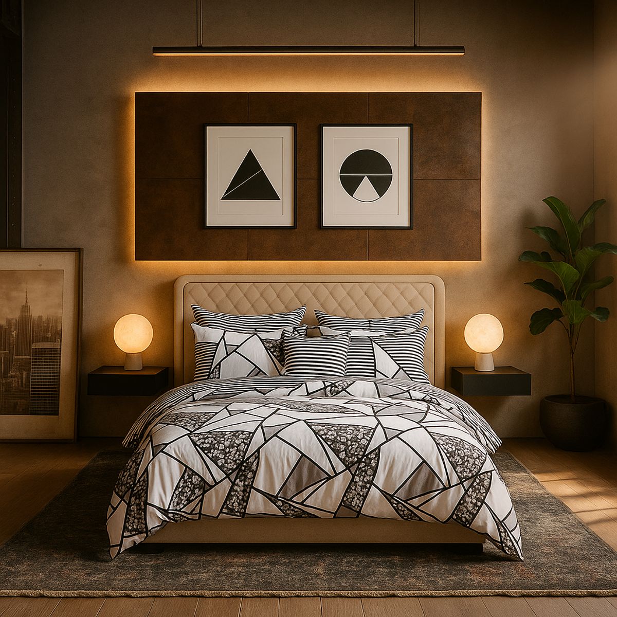 ARMONIA - Juego sabanas 25 plazas King diseño Queen Mosaico modelo 622