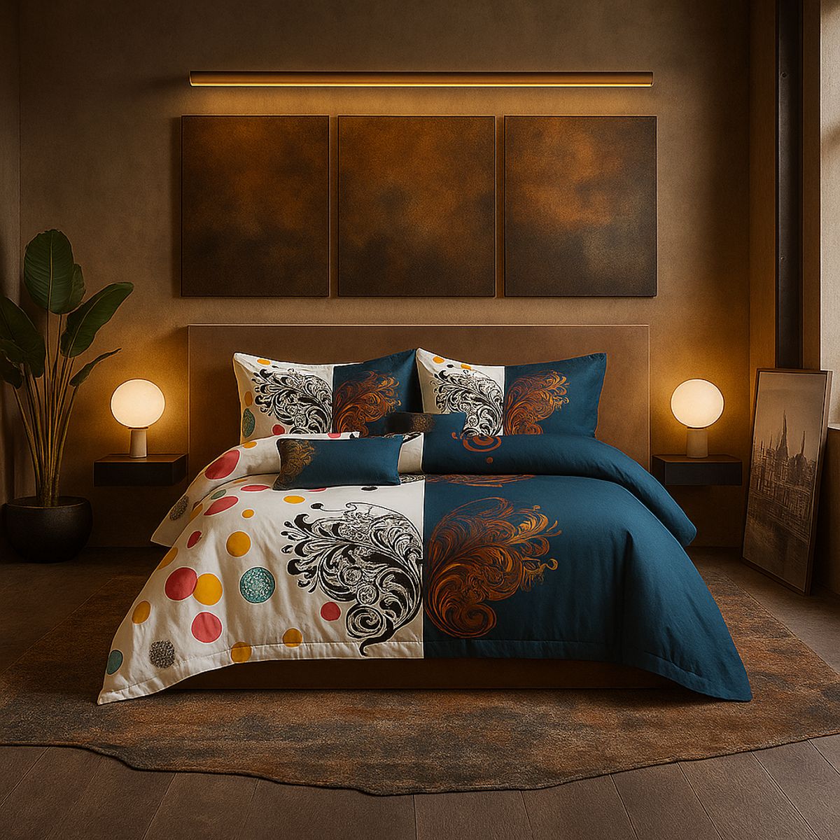 ARMONIA - Ropa de cama 2 plazas Queen diseño Trival Mariposa modelo 632