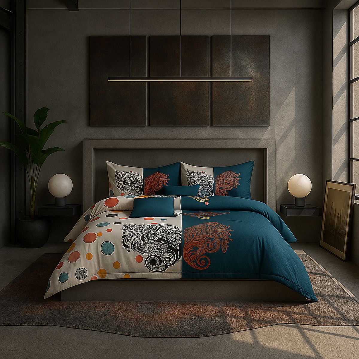 ARMONIA - Set de sábanas cama Queen de 2 plazas diseño Trival Mariposa 632