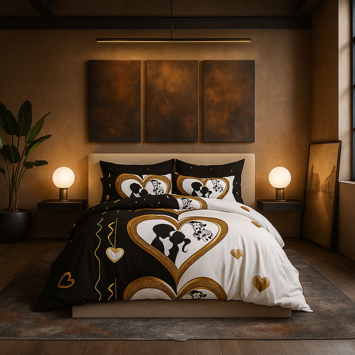 ARMONIA - Juego sabanas 25 plazas King diseño Queen Celebración modelo 621