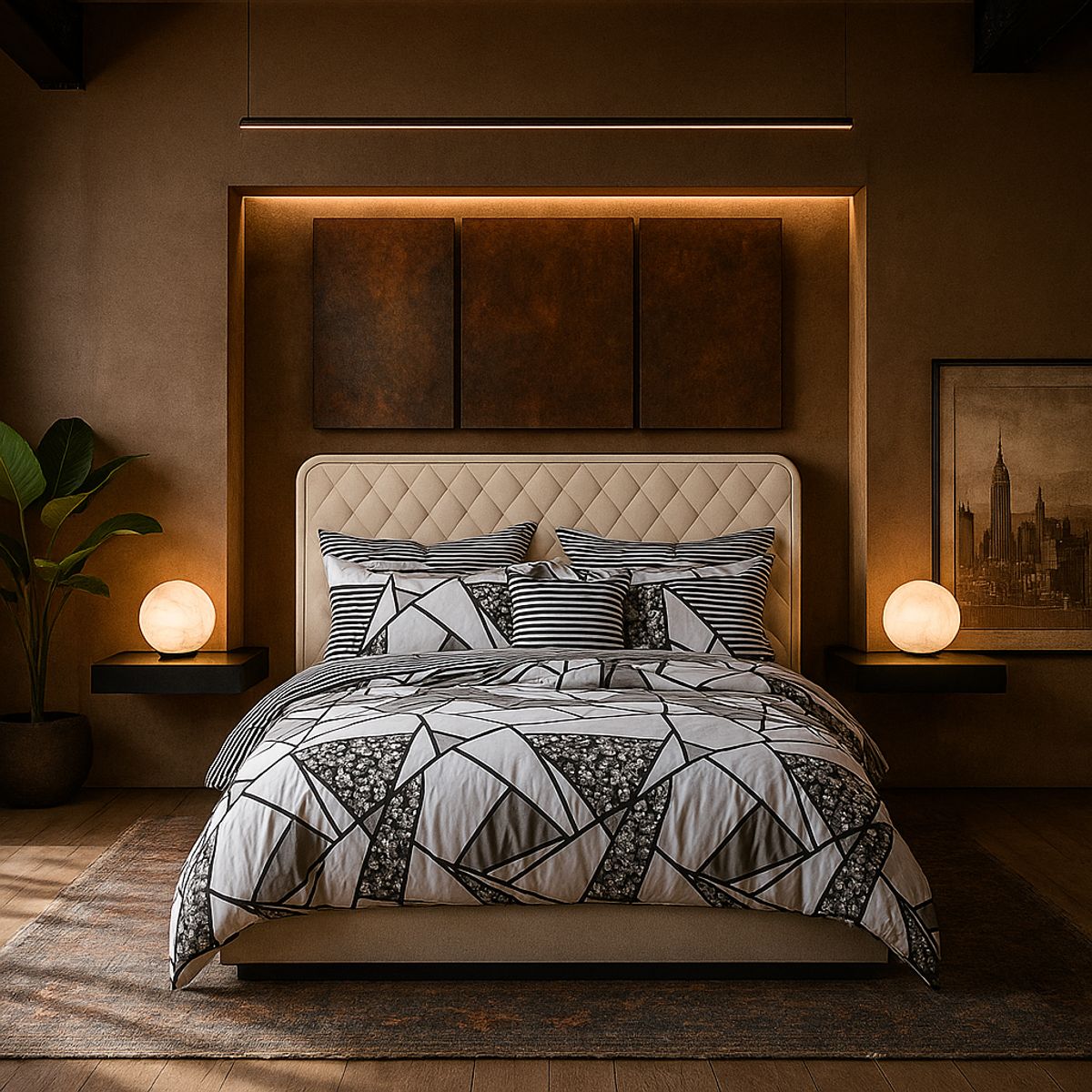 ARMONIA - Juego de cama King 25 plazas diseño Queen Mosaico modelo 622