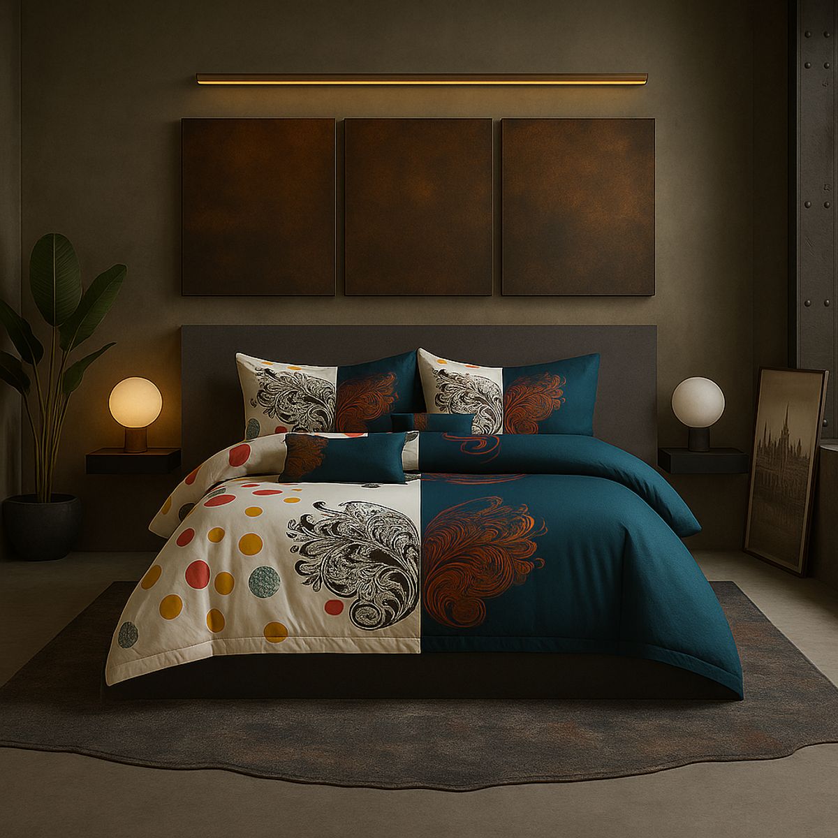 ARMONIA - Ropa de cama 2 plazas Queen diseño Trival Mariposa modelo 632
