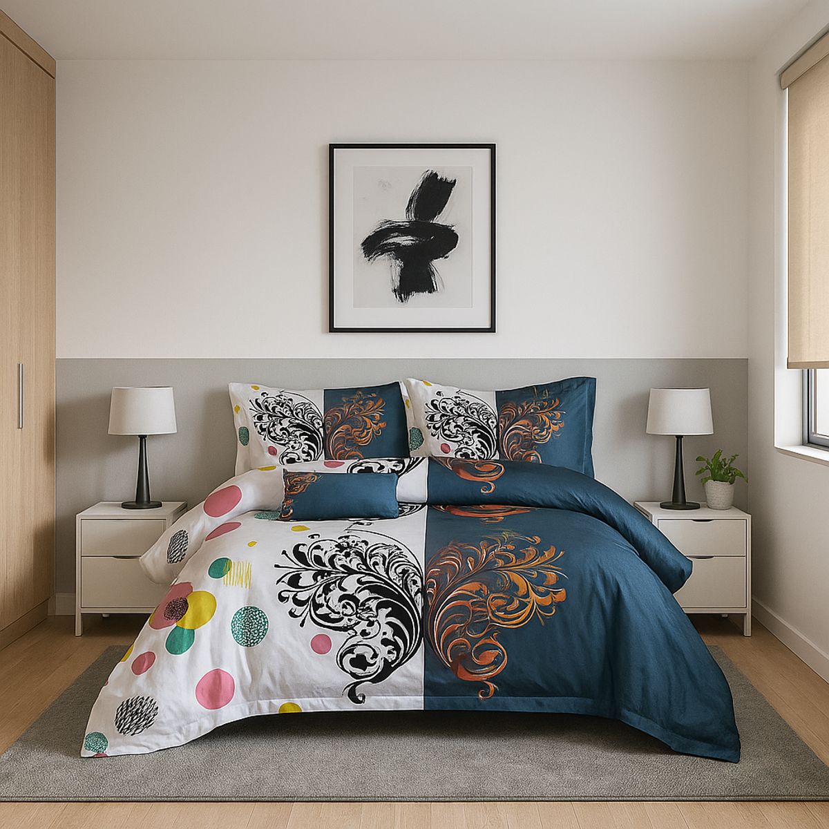 ARMONIA - Ropa de cama 2 plazas Queen diseño Trival Mariposa modelo 632