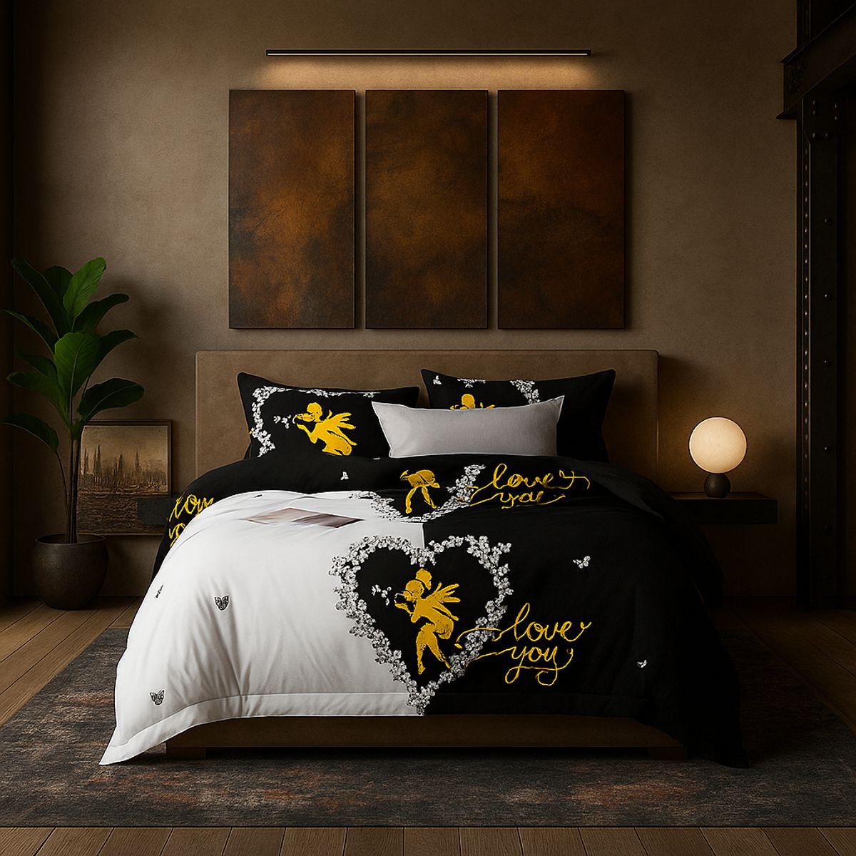 ARMONIA - Ropa de cama 25 plazas King diseño Love You modelo 641