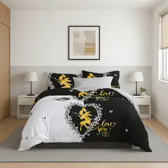 ARMONIA - Juego sabanas Queen 2 plazas diseño Love You modelo 641