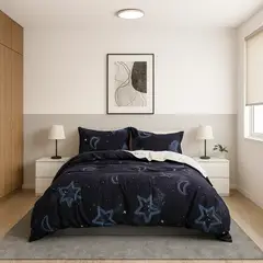 ARMONIA - Juego sabanas Queen 2 plazas diseño Luna Y Estrellas modelo 634