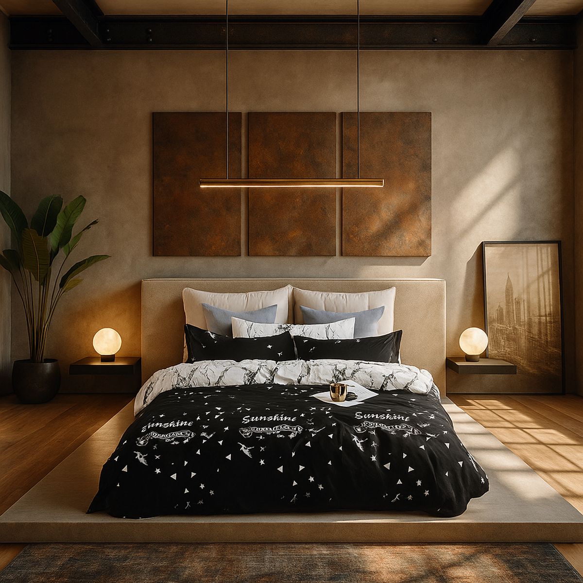 ARMONIA - Juego sabanas cama Queen de 2 plazas diseño Plazas Queen Sunshine 646