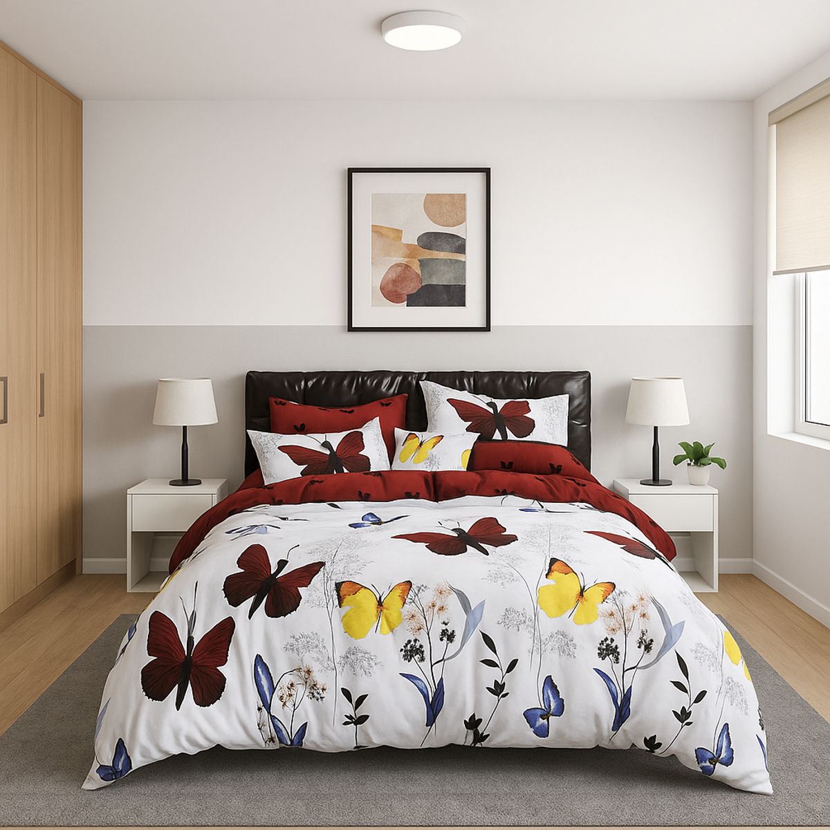 ARMONIA - Juego sabanas King 25 plazas diseño Mariposas Colores modelo 644