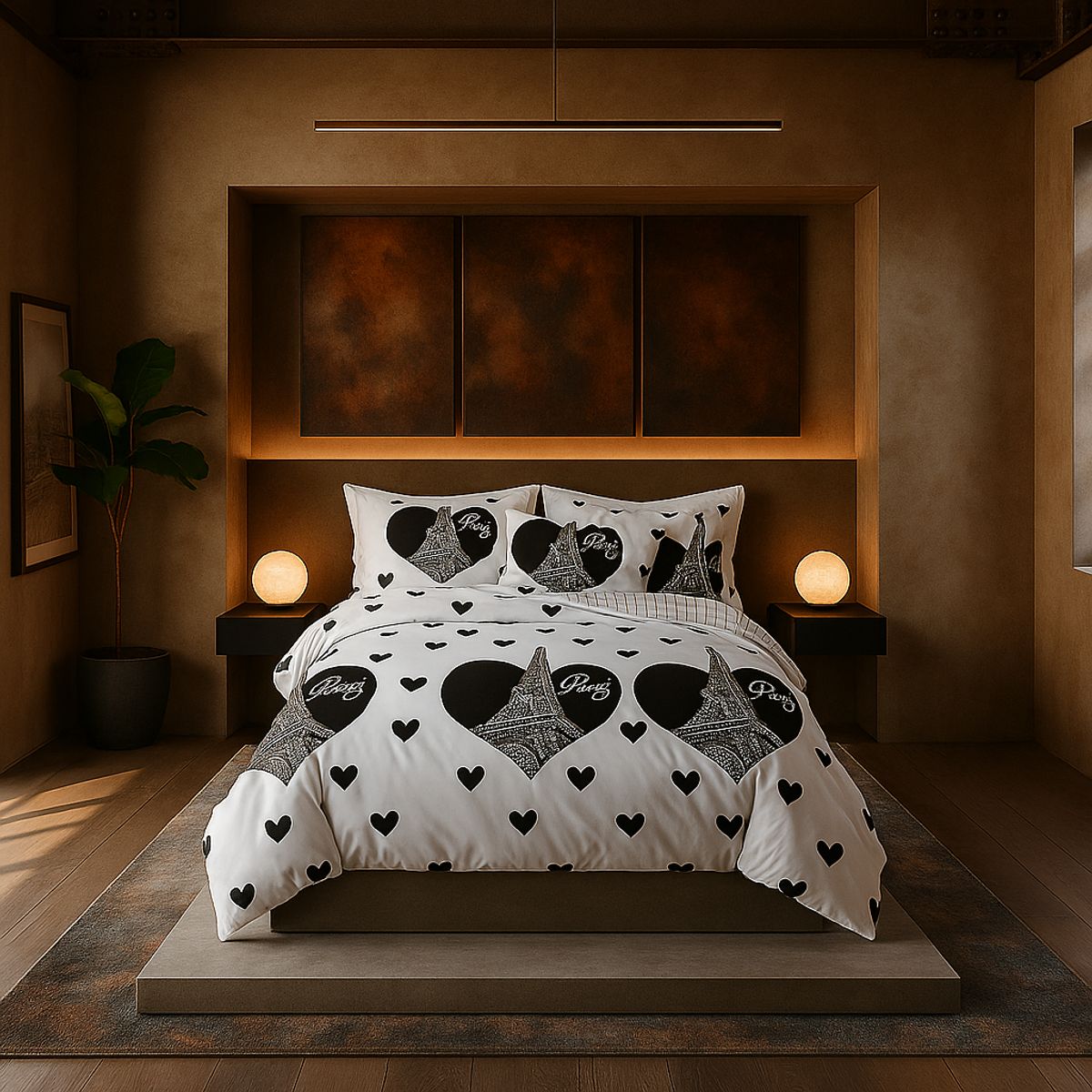 ARMONIA - Juego de sábanas 25 plazas King diseño Torre París modelo 633