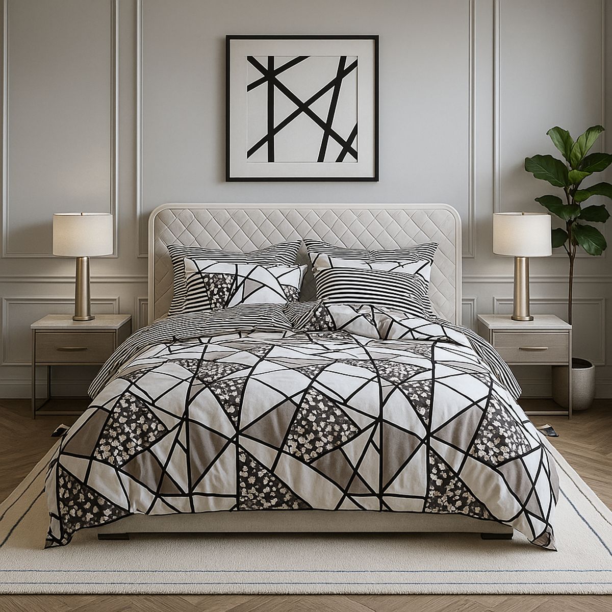 ARMONIA - Juego de cama King 25 plazas diseño Queen Mosaico modelo 622