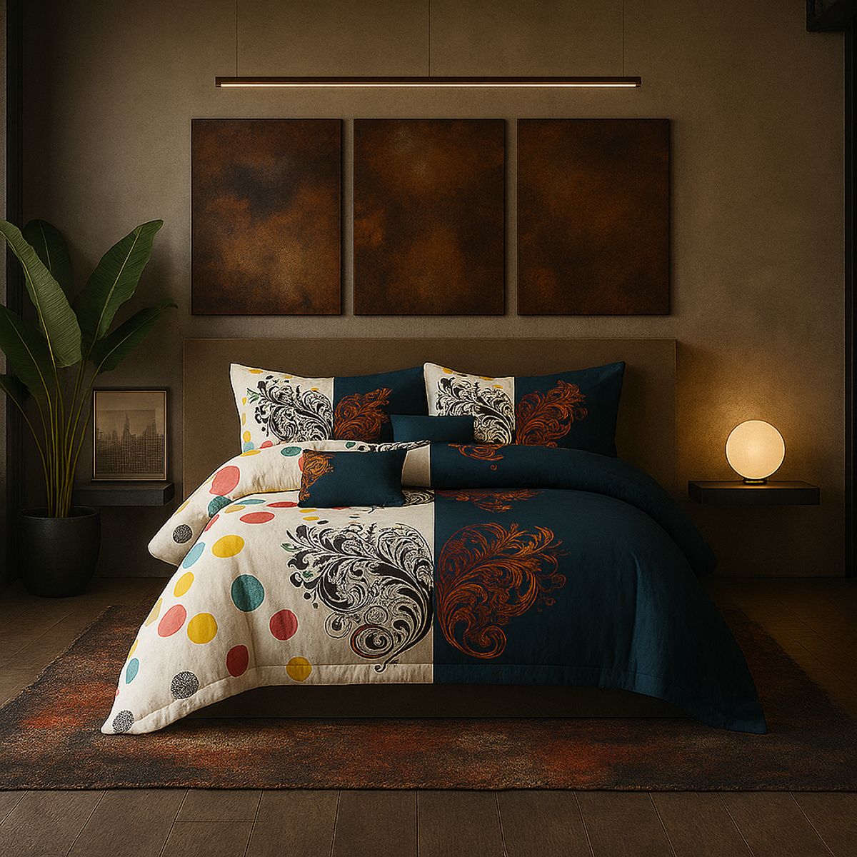 ARMONIA - Juego de cama 2 plazas Queen diseño Trival Mariposa modelo 632