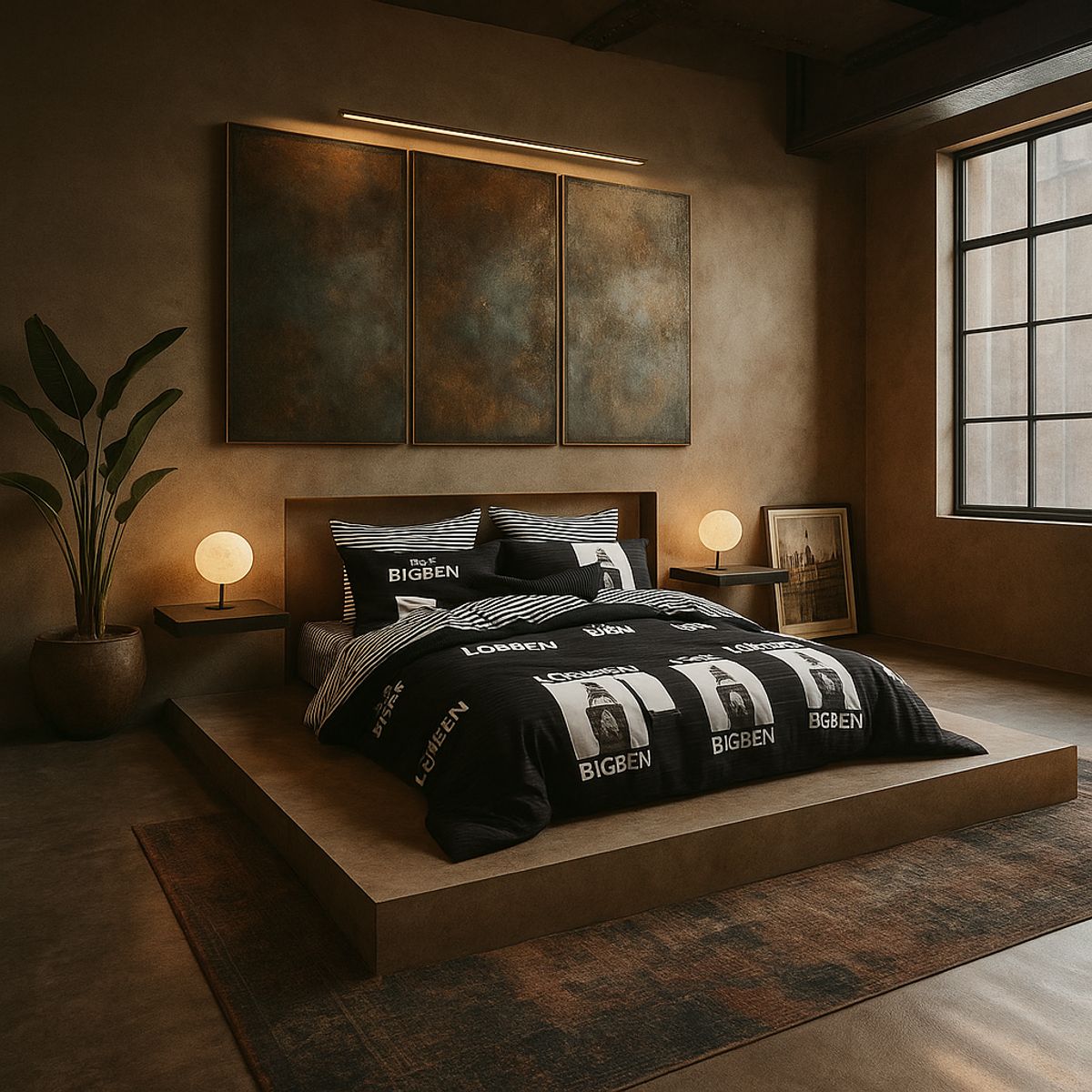 ARMONIA - Ropa de cama 25 plazas King diseño London Big Ben modelo 628