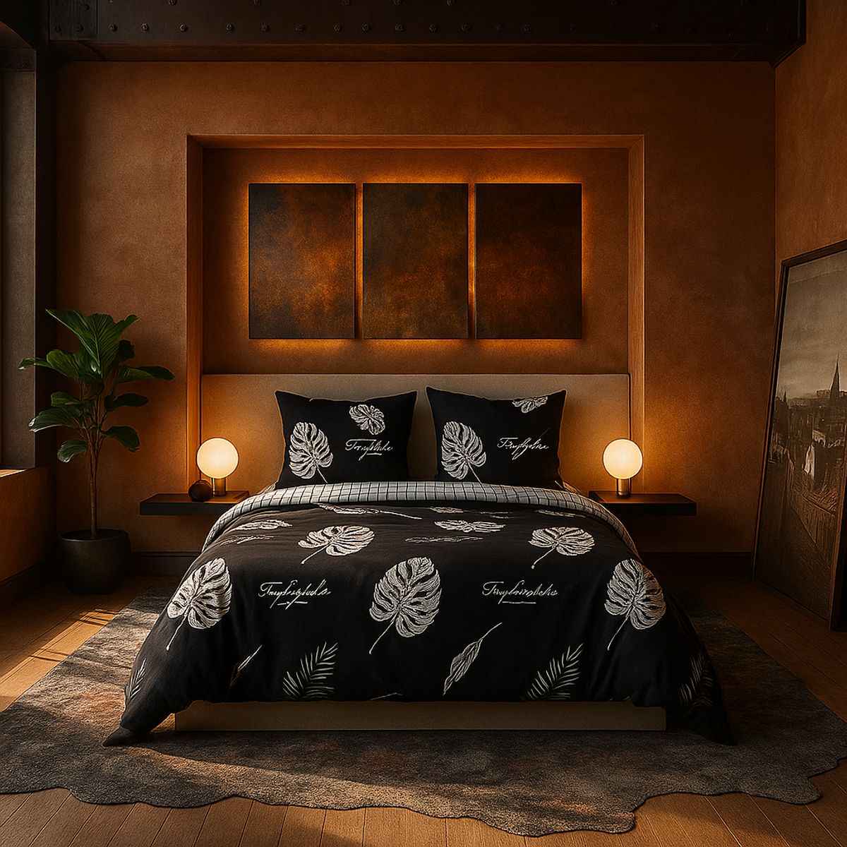 ARMONIA - Set de sábanas 25 plazas King diseño Queen Hojas modelo 629