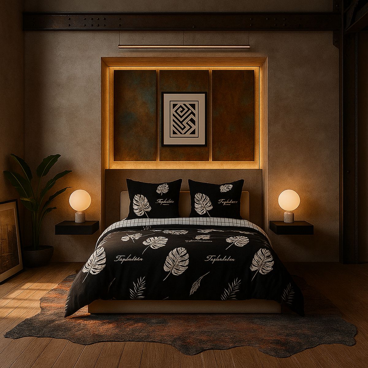 ARMONIA - Juego de cama cama King de 25 plazas diseño Queen Hojas modelo 629