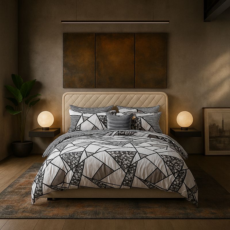 ARMONIA - Ropa de cama 2 plazas Queen diseño Mosaico modelo 622