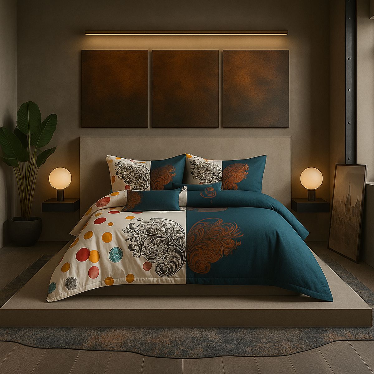 ARMONIA - Juego sabanas 25 plazas King diseño Trival Mariposa modelo 632