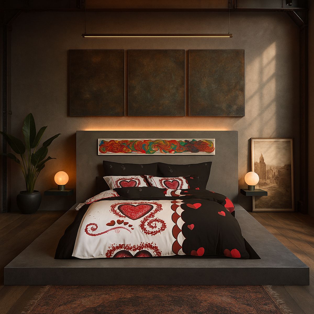 ARMONIA - Juego sabanas 25 plazas King diseño Queen Corazón modelo 637