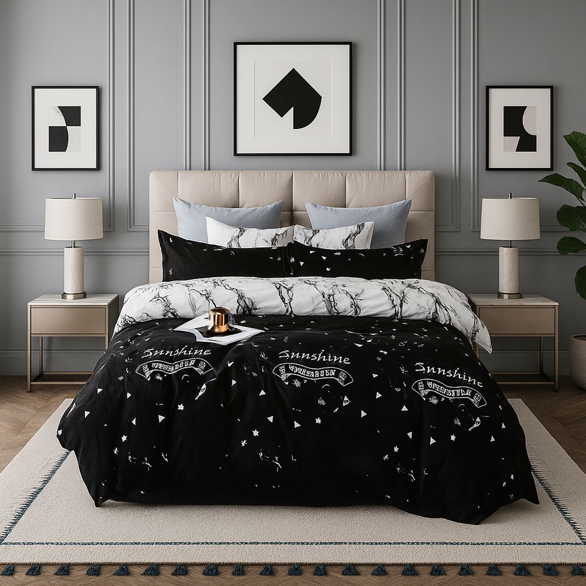 ARMONIA - Juego de cama cama Queen de 2 plazas diseño Plazas Queen Sunshine 646