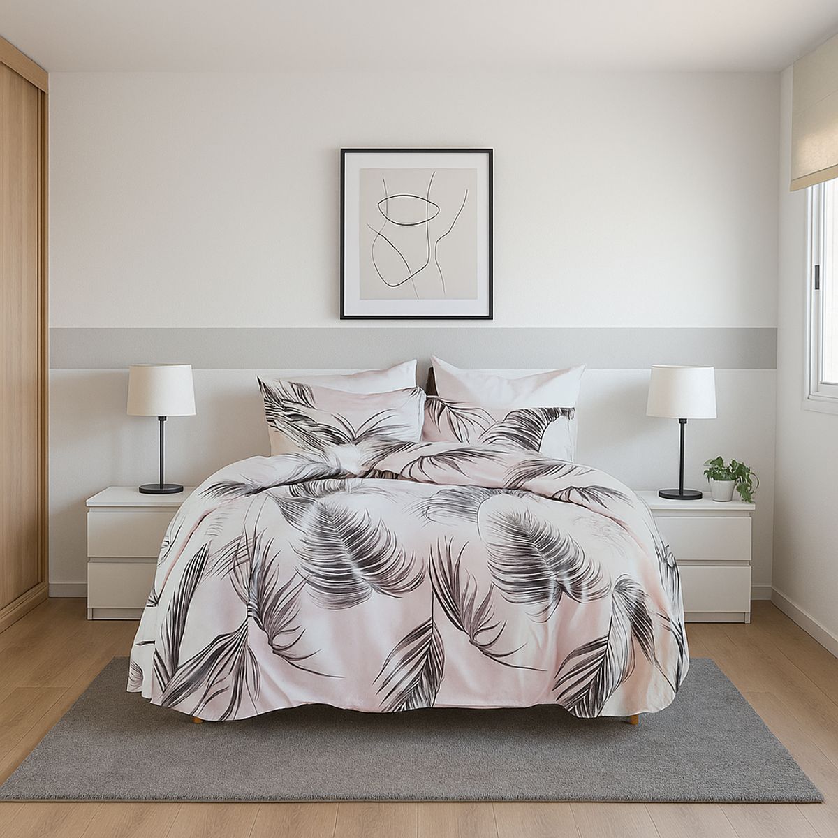 ARMONIA - Set de sábanas 25 plazas King diseño Queen Tropical modelo 640