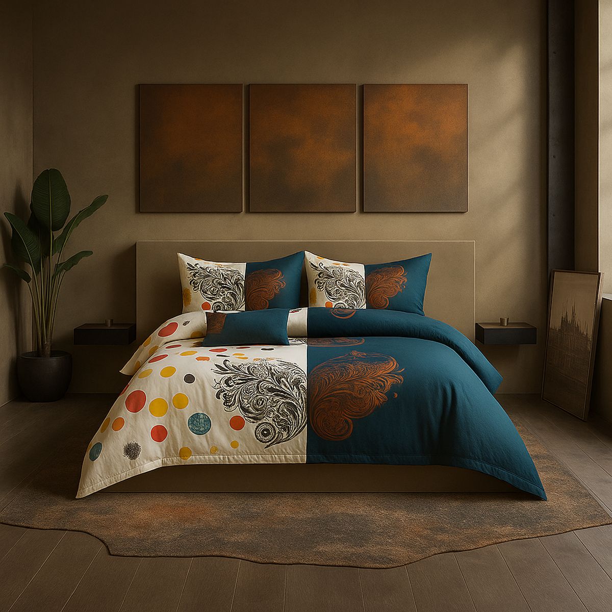 ARMONIA - Set de sábanas 2 plazas Queen diseño Trival Mariposa modelo 632