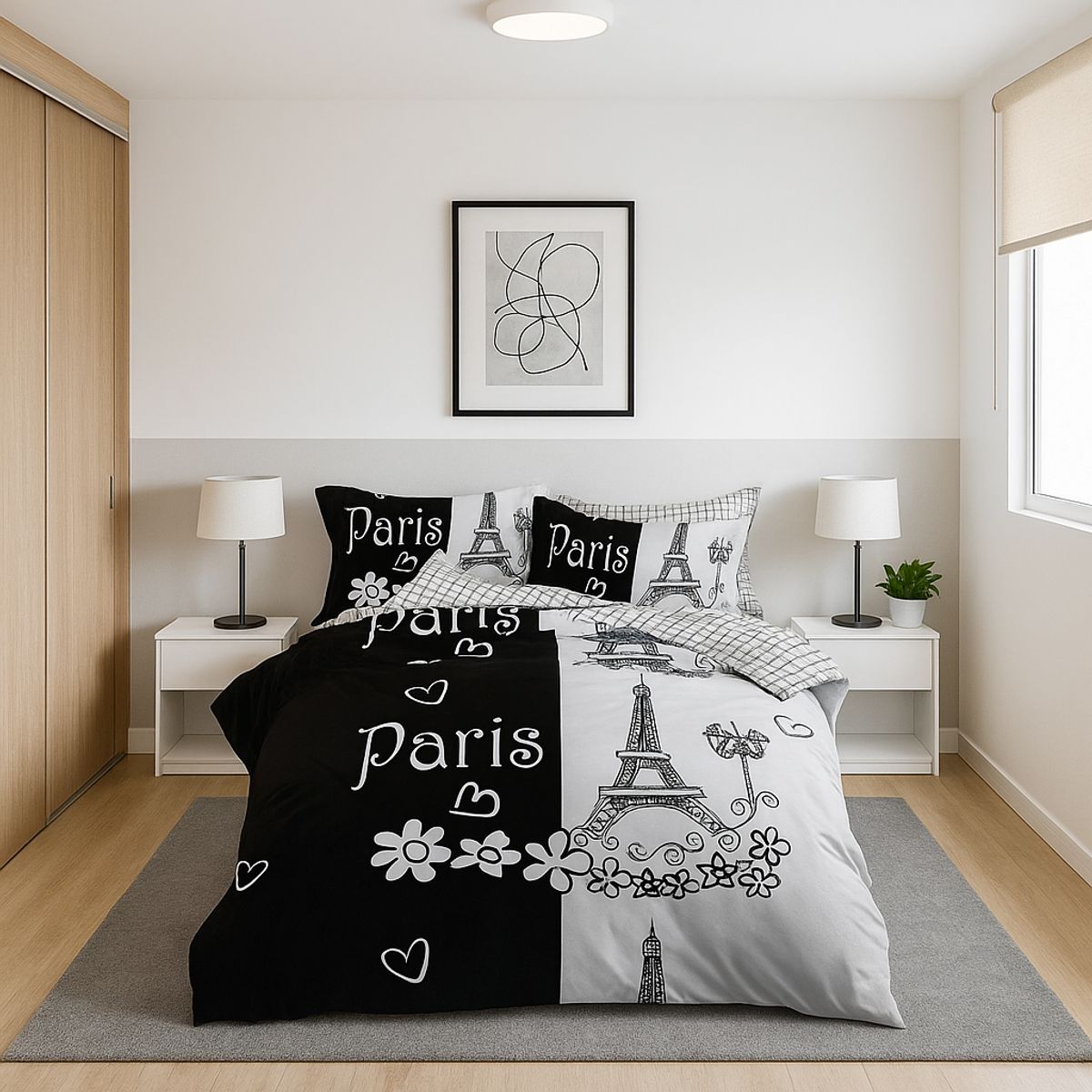 ARMONIA - Juego de sábanas King 25 plazas diseño Queen Eifel modelo 645