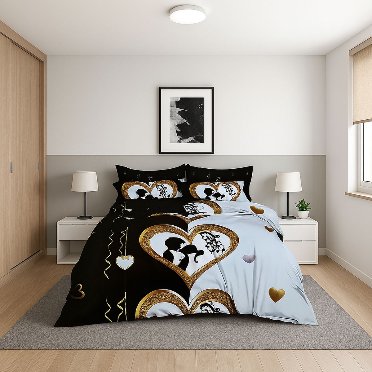 ARMONIA - Juego de sábanas Queen 2 plazas diseño Celebracion modelo 621