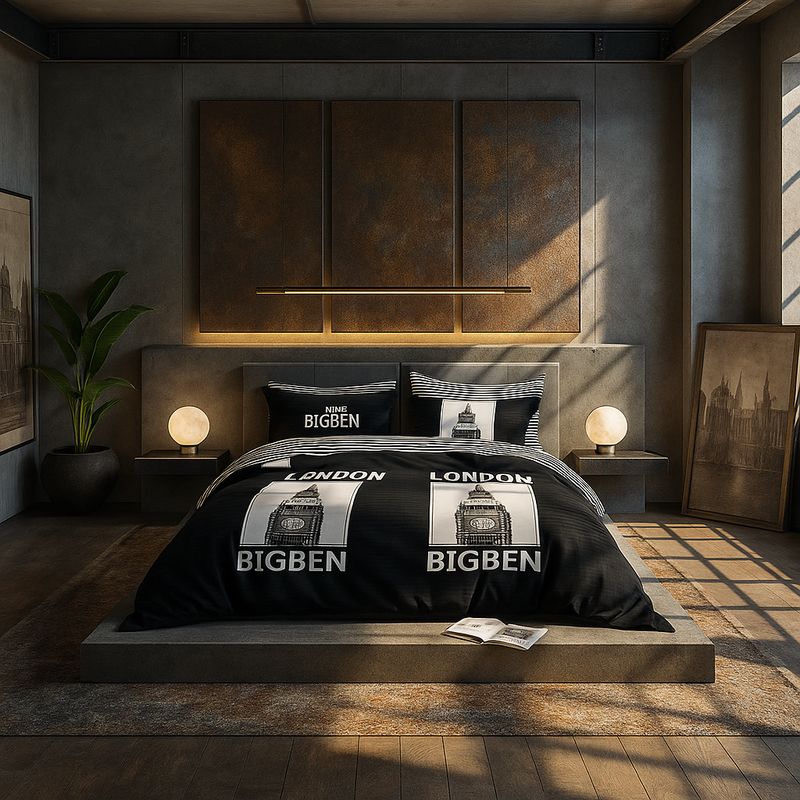 ARMONIA - Juego de cama 25 plazas King diseño London Big Ben modelo 628